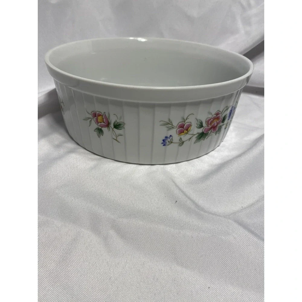 spring night vintage‎ oven to table bake ware bowl casserole dish 7827 floral